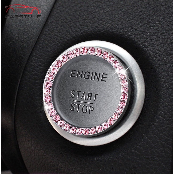 Ốp Đính Đá nút start stop Xe Hơi, Màu hồng, màu trắng và xanh, ốp trang trí nút khởi động xe hơi Toyota CHR vios | BigBuy360 - bigbuy360.vn