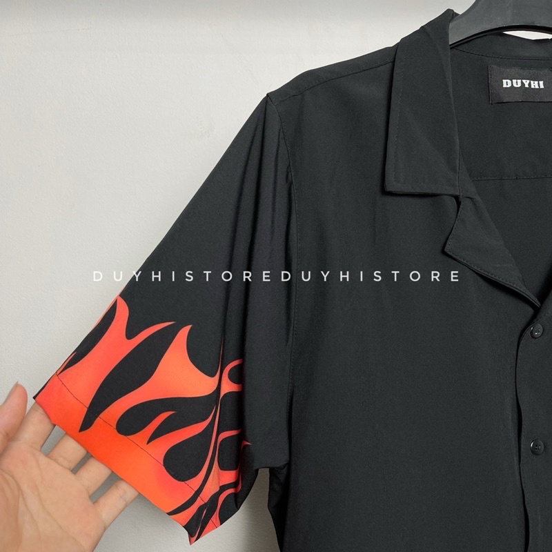 Áo sơ mi cộc tay unisex form rộng họa tiết TAY LỬA cho nam nữ | DUYHI