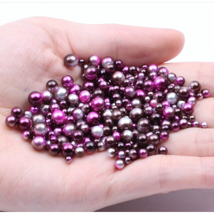 Chuỗi hạt ngọc trai giả 4 6 8 10mm nhiều màu không lỗ dùng làm trang sức thủ công