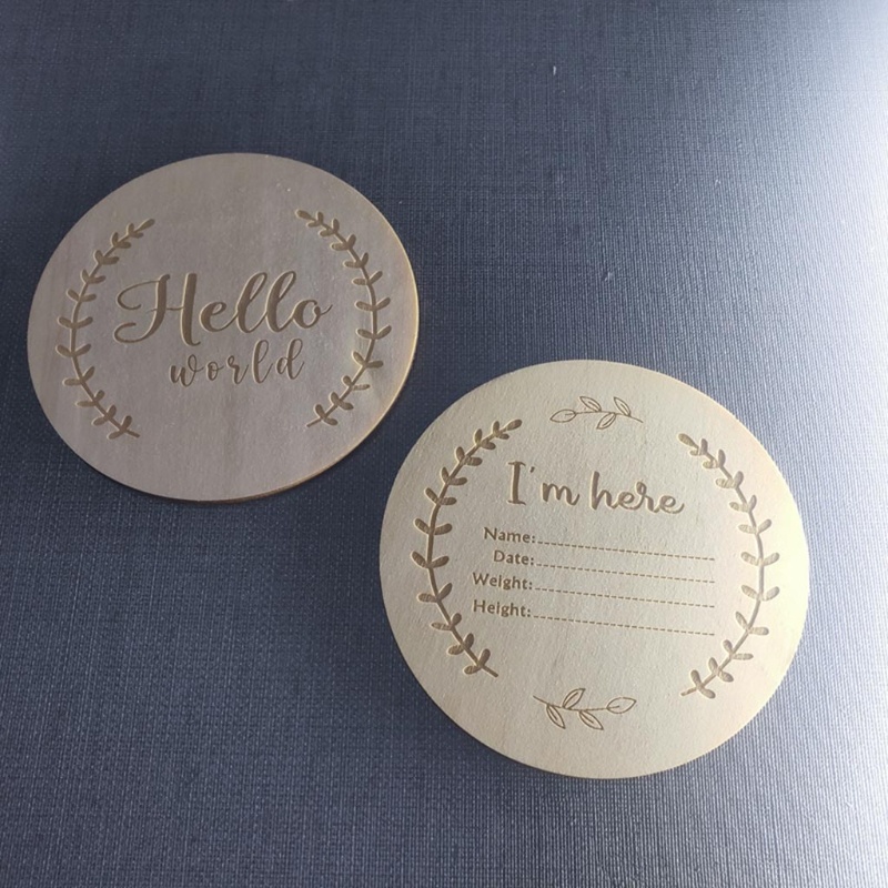 Set 2 thẻ gỗ đánh dấu cột mốc phát triển theo tháng làm phụ kiện chụp ảnh cho bé sơ sinh