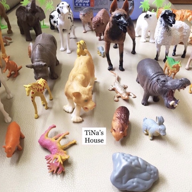 Hộp 58 chi tiết đồ chơi mô hình động vật thú rừng hoang dã cho bé - TiNa’s House