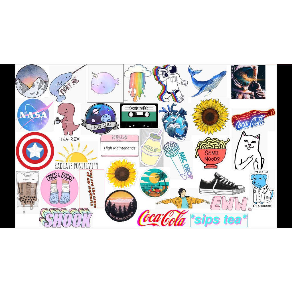 Sticker PINK DECAL CẮT SẴN dán mũ bảo hiểm, vali, máy tính,xe, tủ lạnh, nhà....