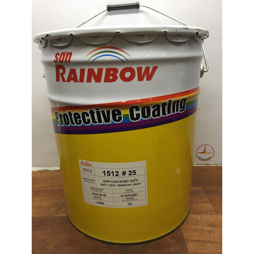 Sơn chịu nhiệt 200oC Rainbow 1512#25 màu đỏ_ thùng 18L