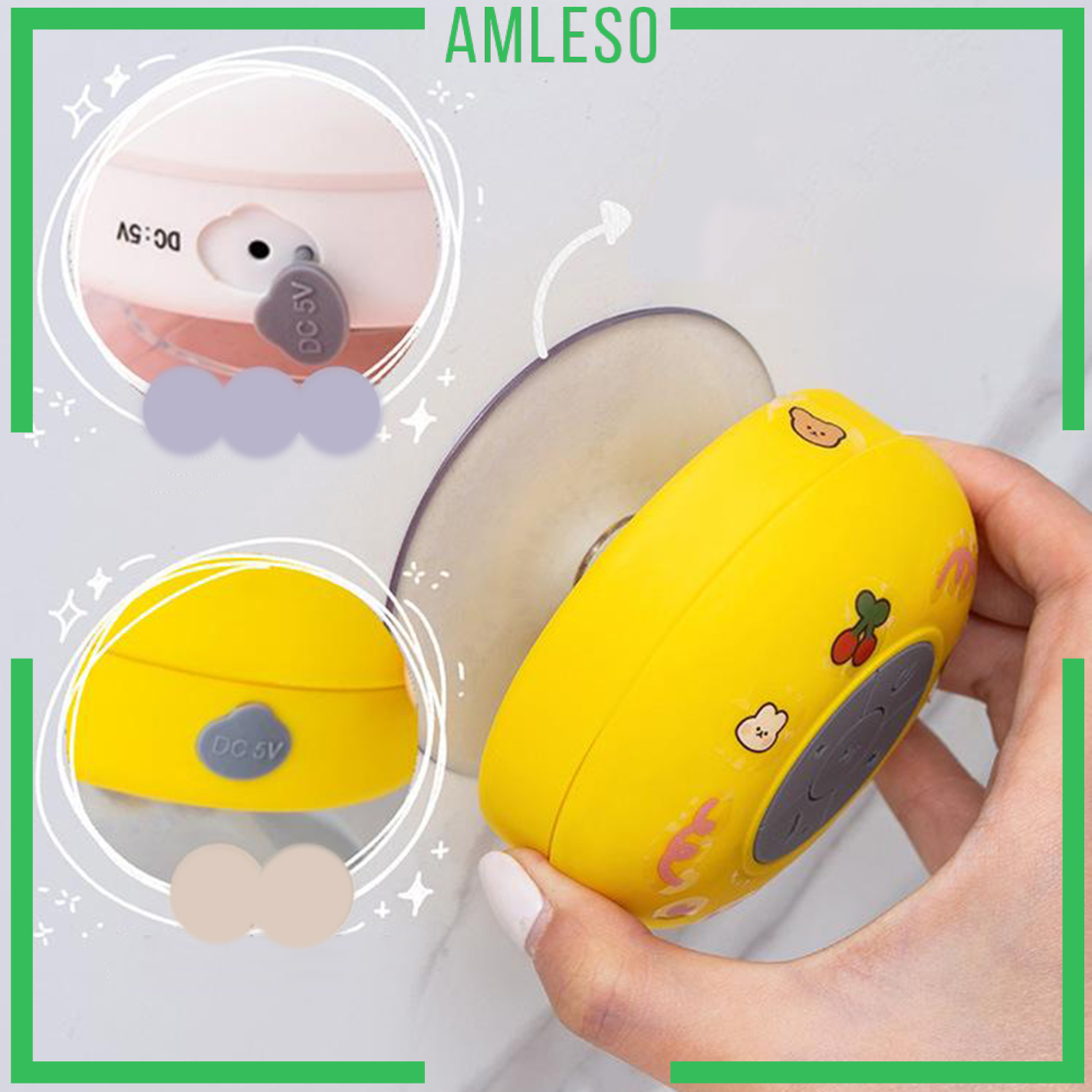 [AMLESO]Bluetooth Shower Speaker Certified Waterproof Wireless