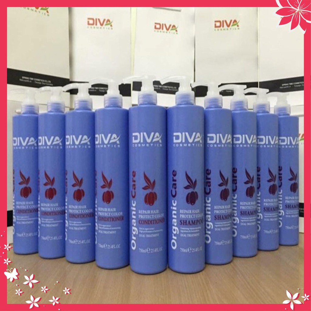 Dầu Gội Đầu Diva Xanh 750ML Phục Hồi Và Giữ Màu Tóc Chính Hãng