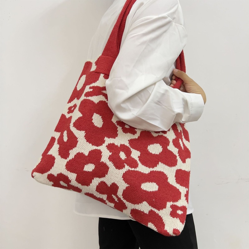 Túi Tote Đeo Vai Dệt Kim Đính Hoa Sức Chứa Lớn Thời Trang Đi Biển