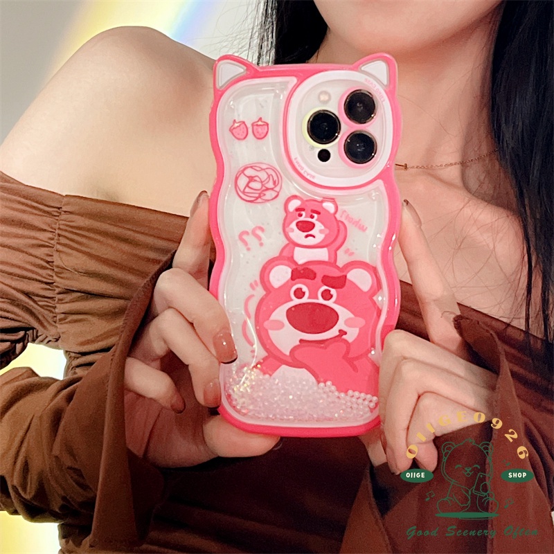 Ốp Điện Thoại TPU Hình Tai Mèo/Gấu Winnie/Gợn Sóng Đính Hạt Cho Iphone 13 12 / 11 Pro Max / Xs Max Xr X