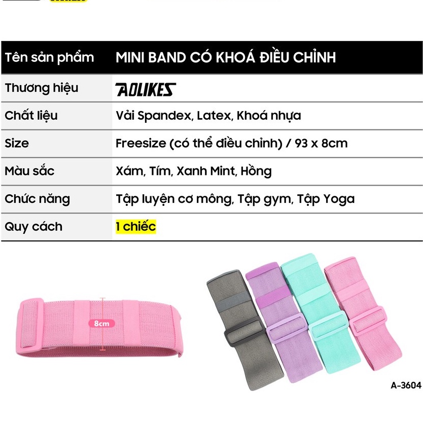 Dây Đàn Hồi Kháng Lực Tập Mông Aolikes - Dây Tập Yoga Siêu Bền (Mẫu mới )