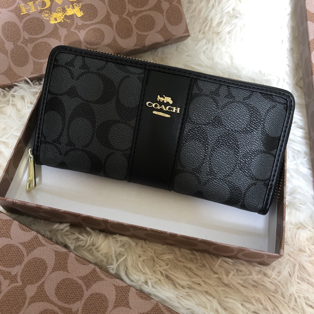 Ví kéo khóa coac 2 mầu nam nữ fullbox