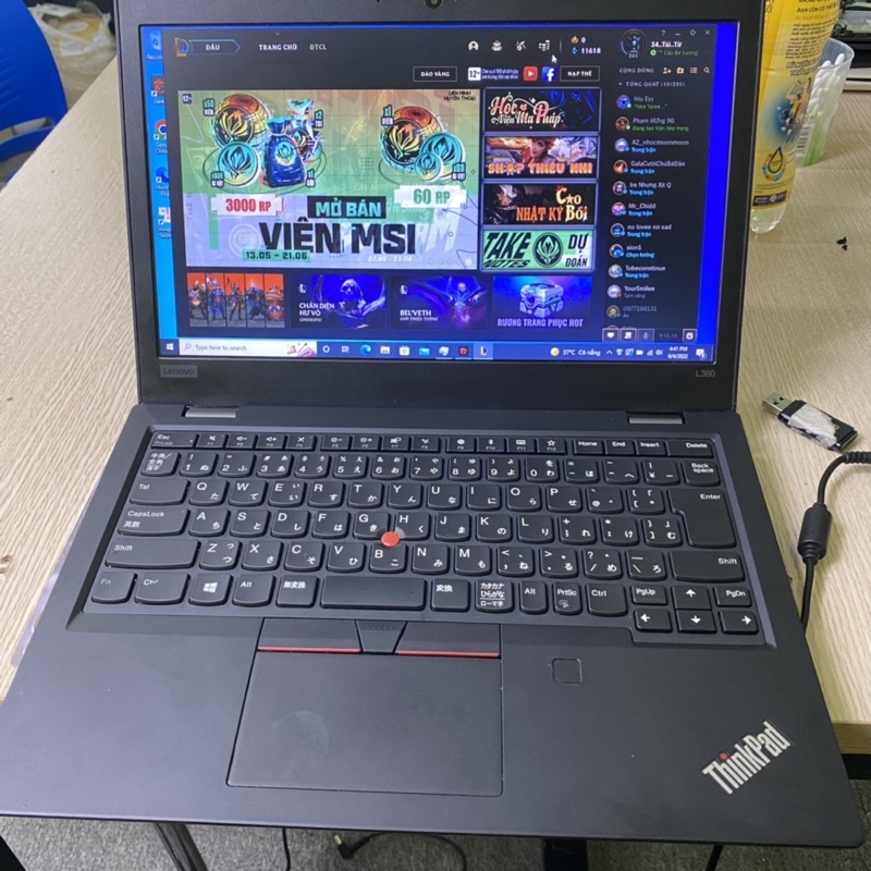 Laptop Thinkpad L380 Core i5 8350u Ram 8G SSD 256G màn 13,3 inch có bảo mật vân tay