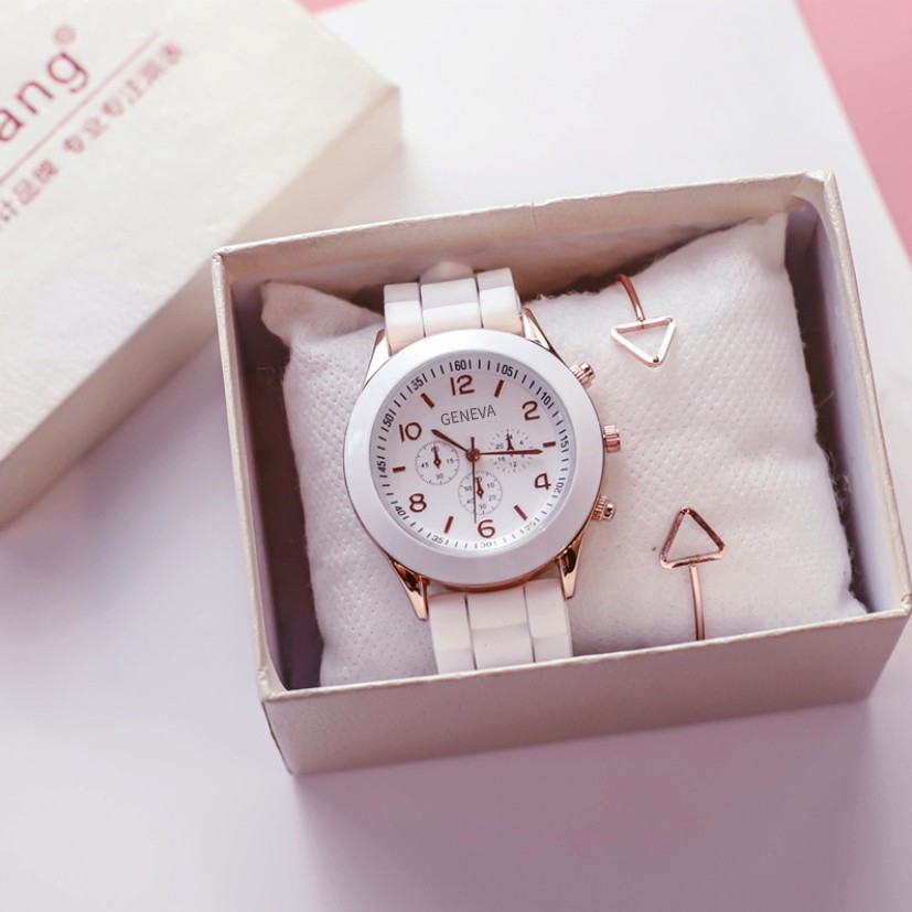 Đồng hồ thời trang nữ Geneva KM01 dây silicon mềm dẻo đeo êm tay, trẻ trung, hiện đại, nhiều màu dể dàng phối đồ | BigBuy360 - bigbuy360.vn