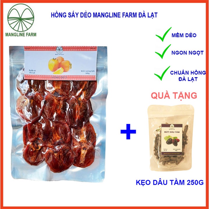 Hồng dẻo Mangline Farm Đà Lạt 500g ngot lịm mềm dẻo ăn là ghiền