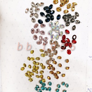 Set/130 viên đá khối hình tròn oval Nail trang trí nóng