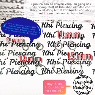 Khuyên Tai , mũi , môi vòng tròn 1 bi ( phải có kềm mới tháo ra dễ dàng ) 16g