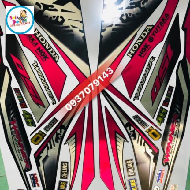 Tem rời winner GTR hồng đen chất liệu Crom cao cấp loại xịn. Thị trường có hàng giả crom ae lưu ý.
