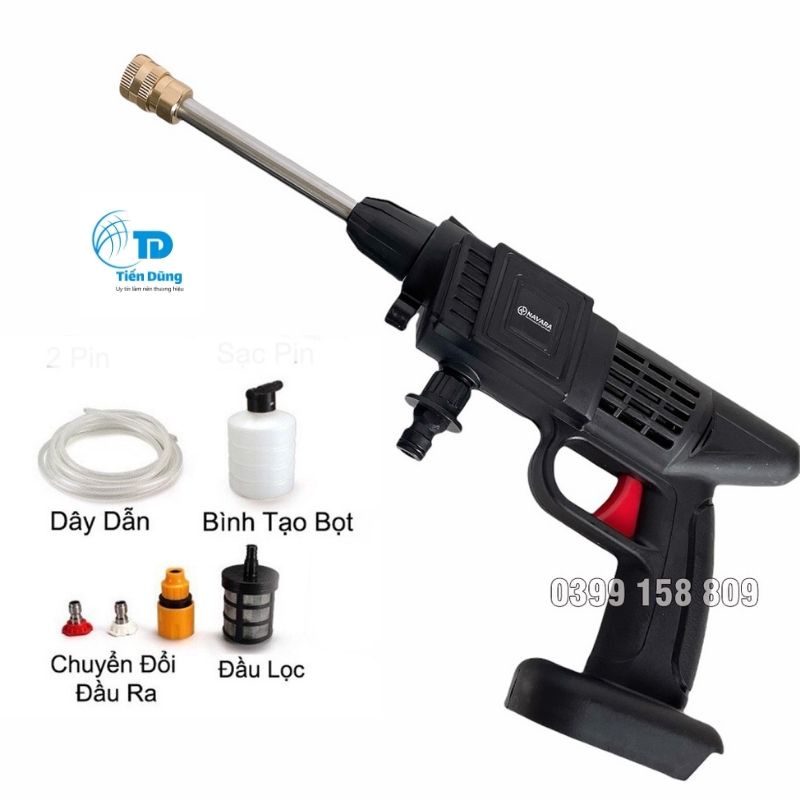 Thân Máy Rửa Xe Pin NAVARA Chân Pin Phổ Thông Phun Cây Cảnh, Xịt Rửa Điều Hoà Tiện Lợi