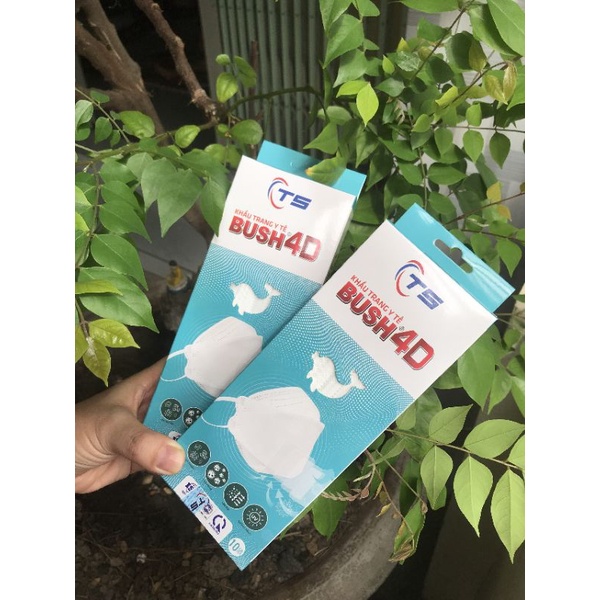 Khẩu Trang Cá Logo Dập Bush TS ( Hộp 10 cái)