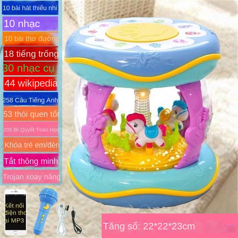 ◆❁◄Trò chơi vui nhộn cực lớn âm nhạc trống đánh trống trẻ em tính phí tay trống đánh trống câu chuyện máy đồ chơi giáo d