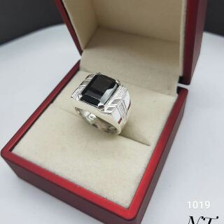 Nhẫn bạc ta cho Nam mặt đá vuông