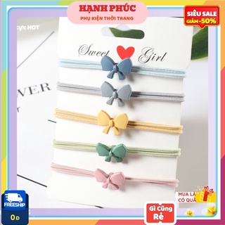 Dây buộc tóc nơ hàn quốc, dây cột tóc nơ nhỏ dễ thương phong cách trẻ trung co giãn