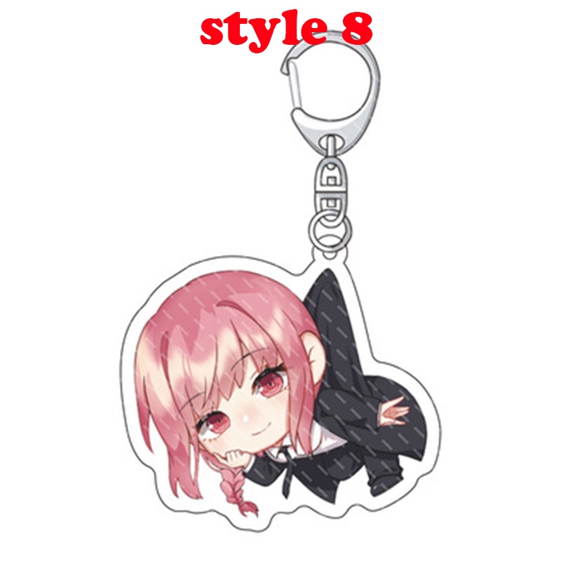 Móc khóa nhựa acrylic hình nhân vật phim hoạt hình Chainsaw man 9 kiểu tùy chọn