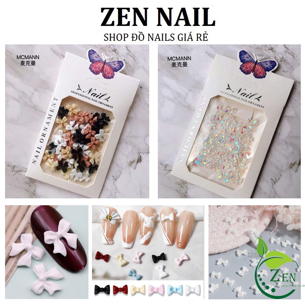 Charm nơ nail cao cấp, Charm nơ gắn móng