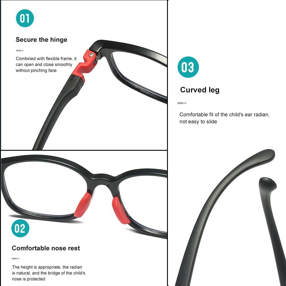 ☆ROSE☆ Boys Girls Fashion Anti-blue Light Glasses Anti-blue Rays Kids Eyeglasses Soft Frame Goggle Vision Care Blocking Reflective Ultralight Radiation Protection Silicone TR Eyewear/Multicolor