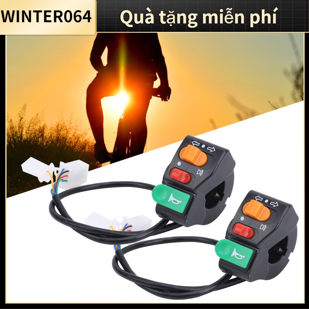 2 chiếc  công tắc còi  Xe đạp điện tay ga Đa năng 3 trong 1 Đèn báo rẽ Winter064