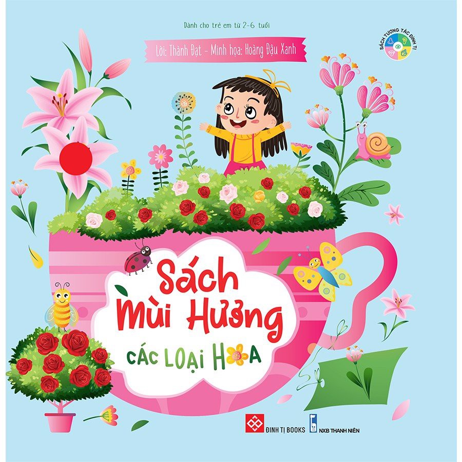 Sách- Mùi hương các loại hoa và các loại trái cây (dành cho trẻ 2-6t) tặng kèm bịt mắt