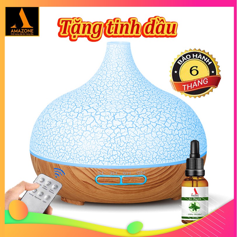 Máy xông tinh dầu phòng ngủ - máy khuếch tán tinh dầu BÍ NGÔ HOA VĂN 550ml - Bảo Hành 12 tháng