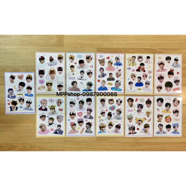 Combo 11 tấm sticker WANNAONE