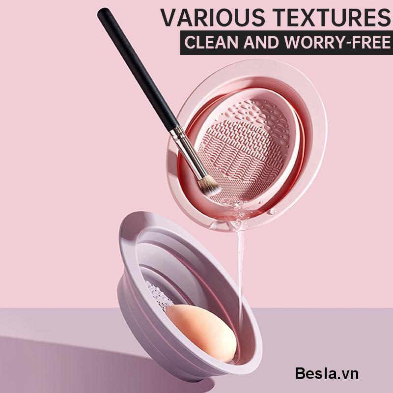🌈Miếng rửa cọ trang điểm gấp gọn tiện lợi - Dụng cụ vệ sinh cọ mã