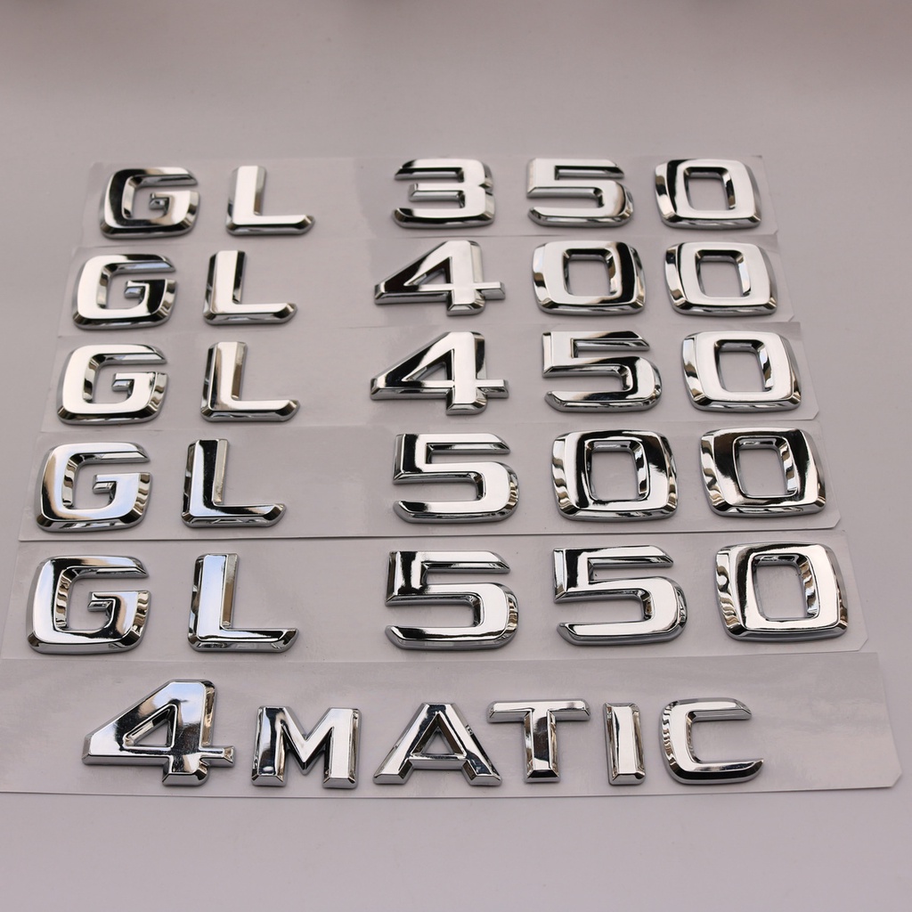 Cũ Mercedes-Benz GL-Class GL350 GL400 GL450 GL500 GL550 Wordmark Logo Xe Kỹ Thuật Số Đuôi Logo