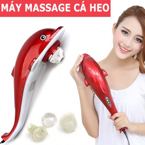 (LOẠI TO) Máy massage cầm tay hồng ngoại hình cá heo 3 đầu (Loại to)