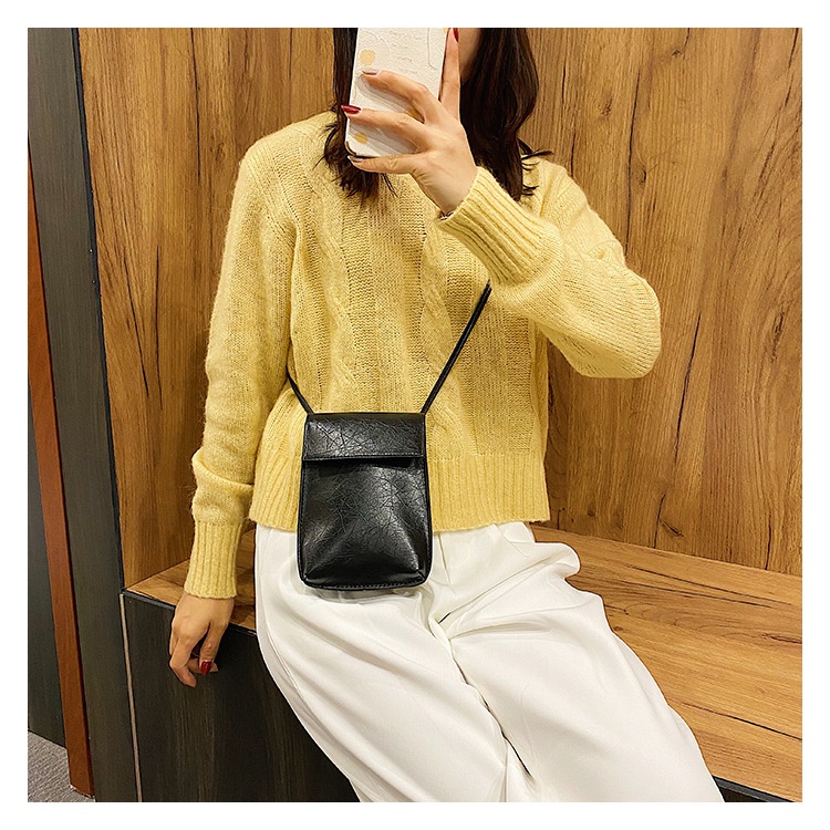 Túi Đeo Chéo mini Màu Đen Phong Cách retro Thời Trang 2020 Cho Nữ