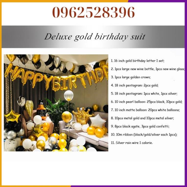 FREESHIP - Set Bóng Trang Trí Sinh Nhật Người Lớn Ơ Tặng Bơm + Keo }