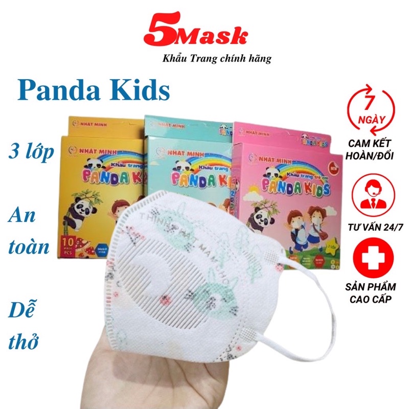 Khẩu trang panda kid kháng khuẩn dành cho bé, khẩu trang trẻ em nhật minh