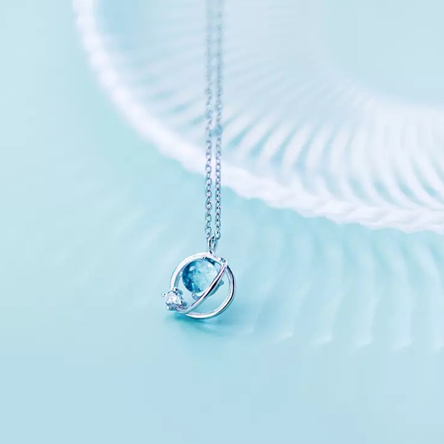 [Mã FAJGT8 giảm 15% đơn 99K] Vòng Cổ Nữ 💝 Vòng Cổ Hành Tinh Aurora Pha Lê Xanh Ngọc Bạc S925 DB2365-ROXI | BigBuy360 - bigbuy360.vn