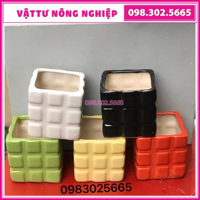 Chậu sứ vuông rubik