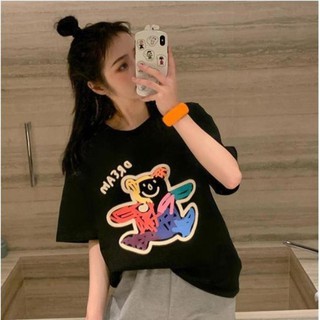 Áo thun tay lỡ họa tiết Dream màu đen, trắng siêu đẹp cho nữ