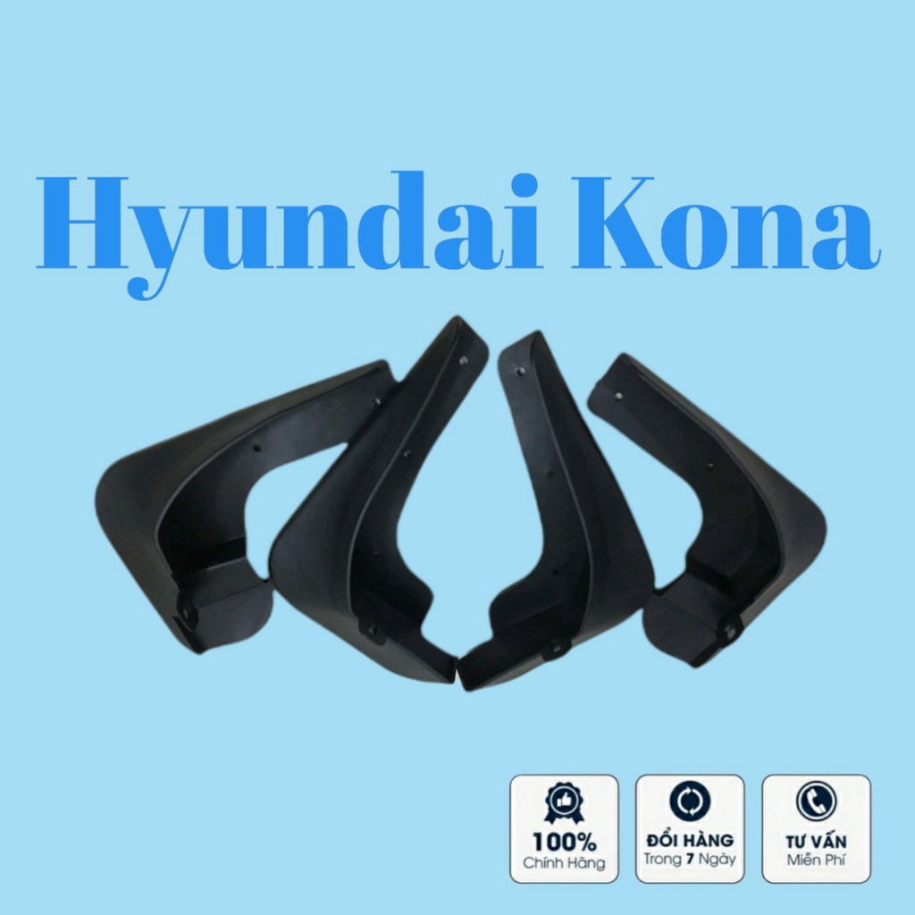 Bộ 4 chắn bùn xe Hyundai KONA 2018 2019 2020 2021 chất liệu nhựa dẻo độ bền cao + kèm ốc vít dễ dàng lắp đặt