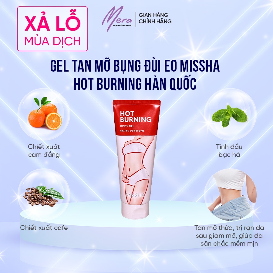 Gel Tan Mỡ Bụng Đùi Eo Hiệu Quả Và An Toàn Missha Hot Burning Hàn Quốc