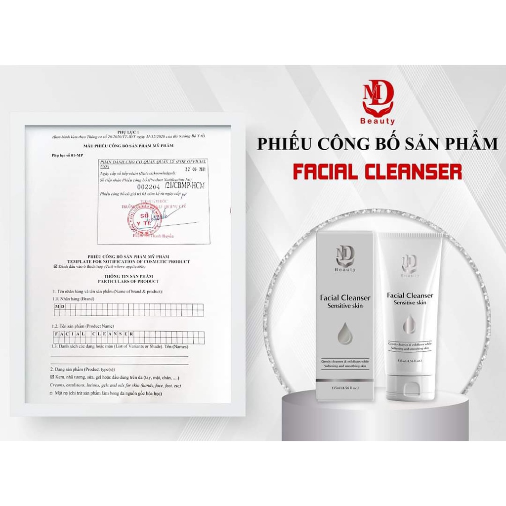 Sữa Rửa Mặt MD Beauty Facial Cleanser, Làm Sạch Bụi Bẩn, Giúp Da Mịn Màng