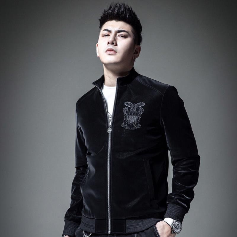 Áo Khoác Cổ Đứng Thêu Hình Đại Bàng Phong Cách Châu Âu 2020 Cho Nam