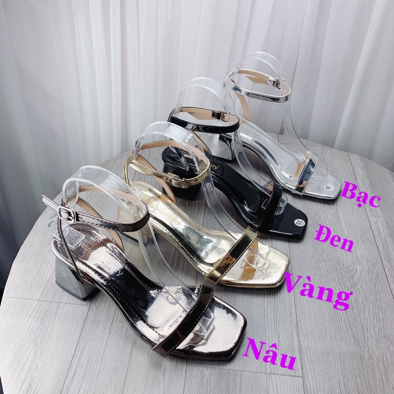 Sandal nữ gót trụ quai trơn rẻ nhất cao 5cm - B29