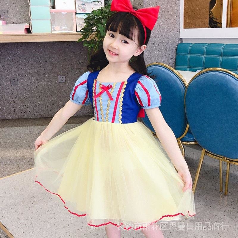 Đầm Công Chúa Bạch Tuyết Phong Cách Phương Tây Thời Trang Mùa Hè Cho Bé Gái
