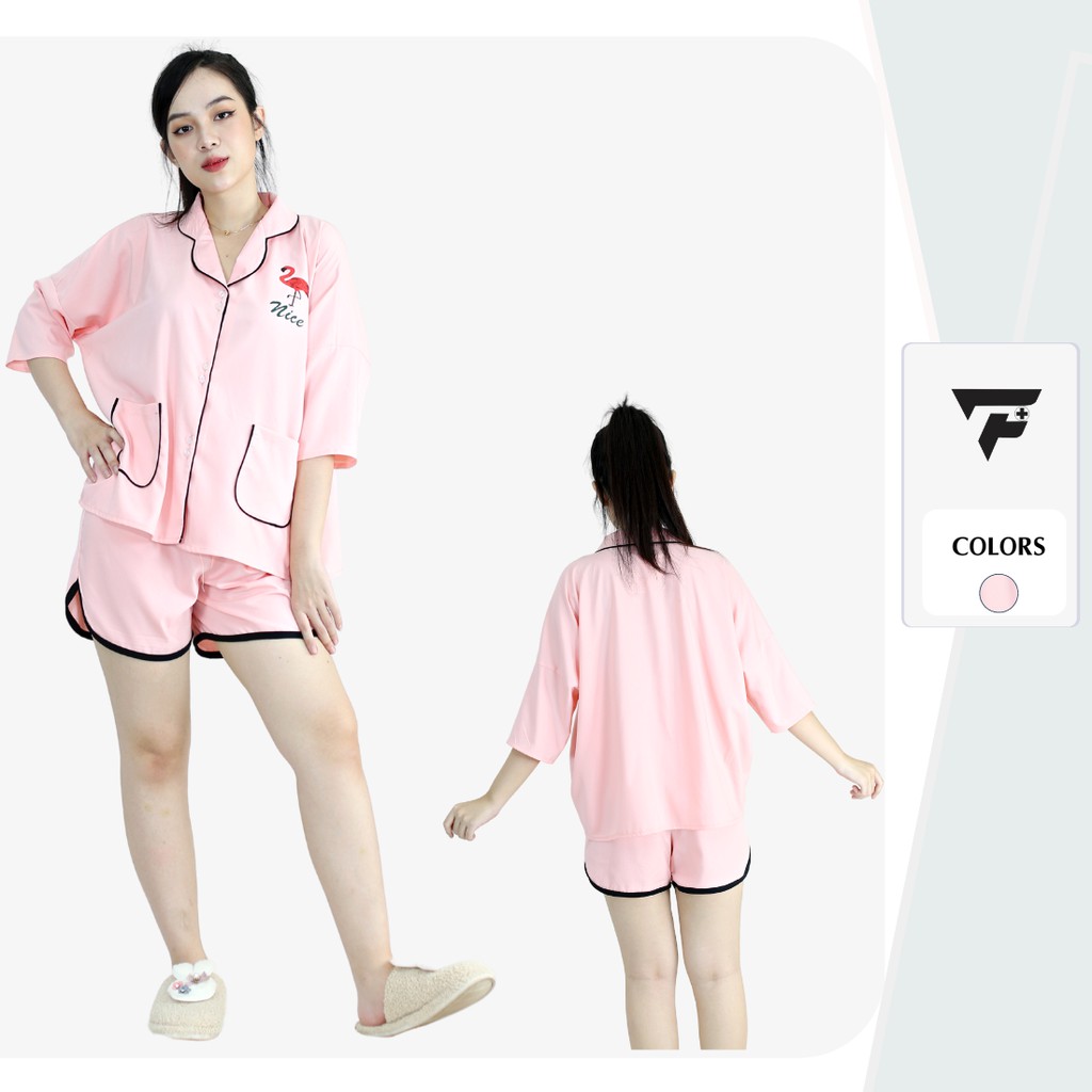 Pijama lụa cánh dơi mặc nhà in hình đẹp đồ mặc ngủ rộng tiểu thư cute FPLUS 285