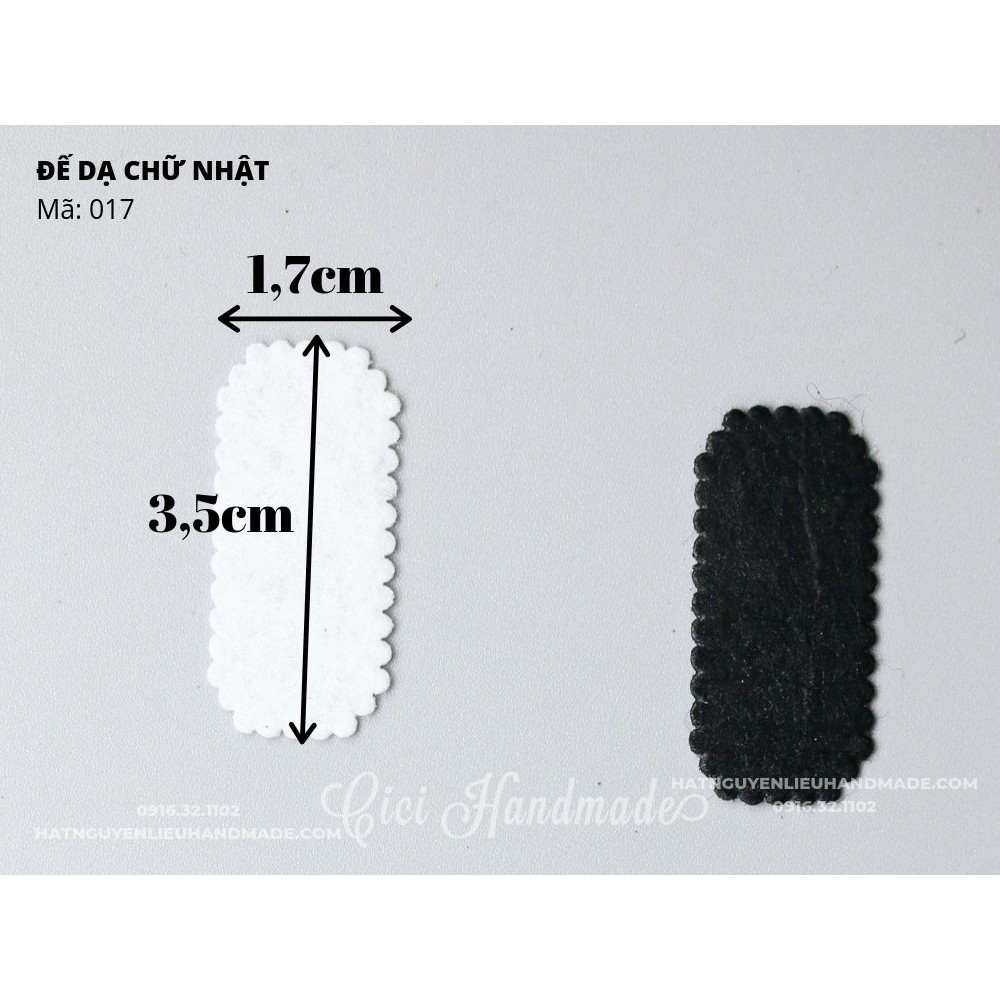 Đế dạ chữ nhật dài đế kẹp tóc kẹp mái Cici Handmade chuyên hạt đá hạt pha lê hạt cườm hạt trang sức tự làm DIY
