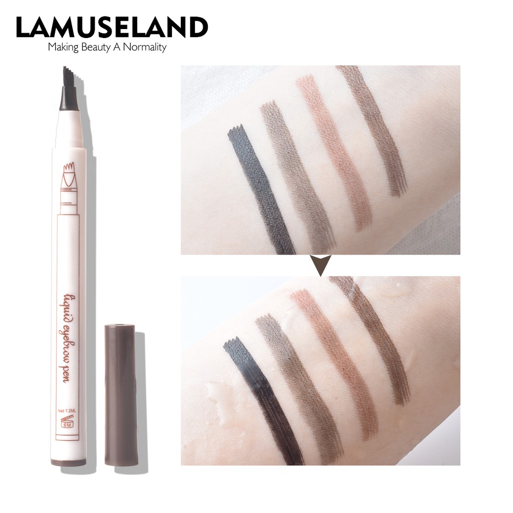 Bút kẻ mày dạng lỏng Lamuseland S003 4 ngạnh 1Ml trang điểm chống thấm nước và mồ hôi lâu trôi