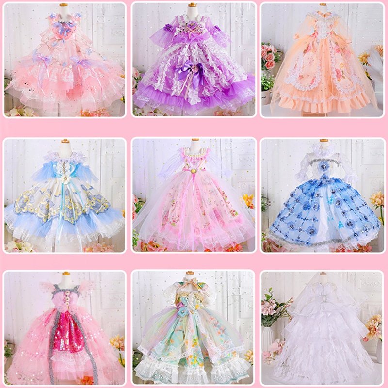 Bộ váy và mũ dành cho búp bê Barbie BJD 60cm 1/3 SD